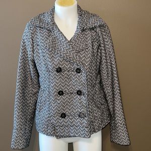 CHARLOTTE RUSSE Tweed Double Breasted Wool Blend Coat Jacket Size Large